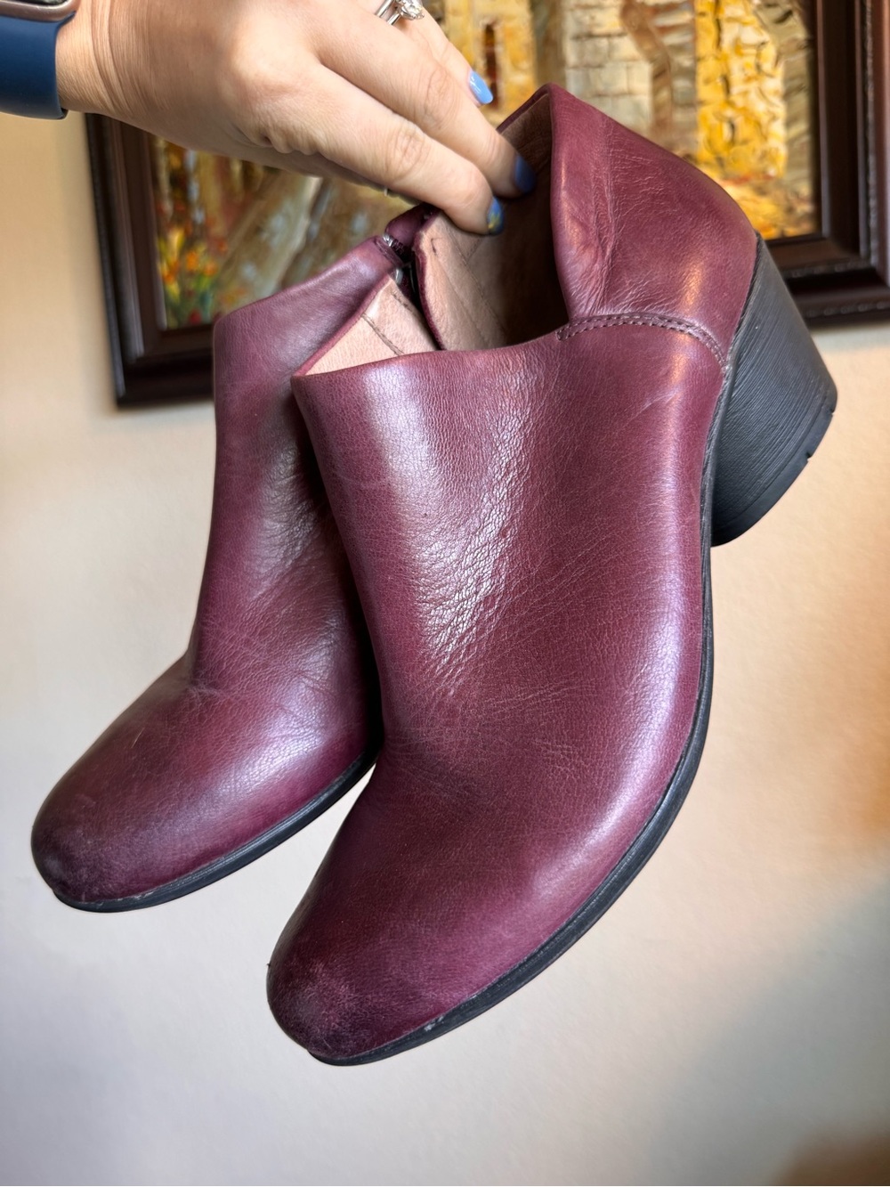 Dansko Raina Burgundy Wine Maroon Red Leather Ankle Boots Booties 42